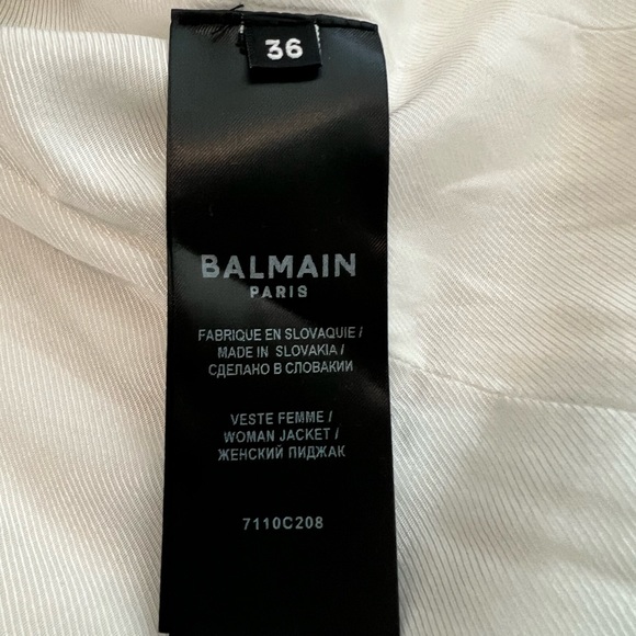 NEW BALMAIN DOUBLE-BREASTED BLAZER SIZE FR 36 US 04 COLOR BLANC GOLD BUTTONS - Picture 14 of 16